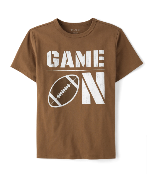 Childrens Place Brown Game On American Football Tee
